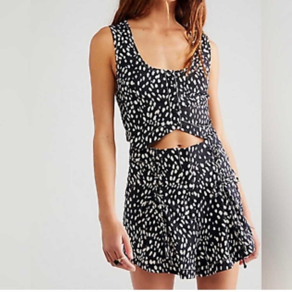 Free People Black and White Cutout Top